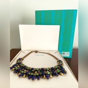 Stella & Dot Kahlo Bib Necklace in Gold/Jewel with box